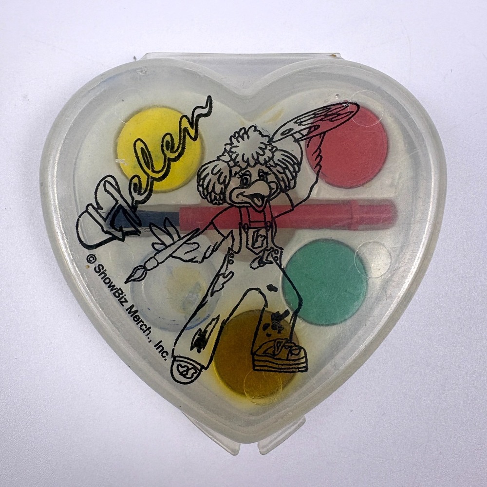 VTG 80/90s Showbiz Pizza Place Helen Henny Paint Palette Brush Prize Counter SEE